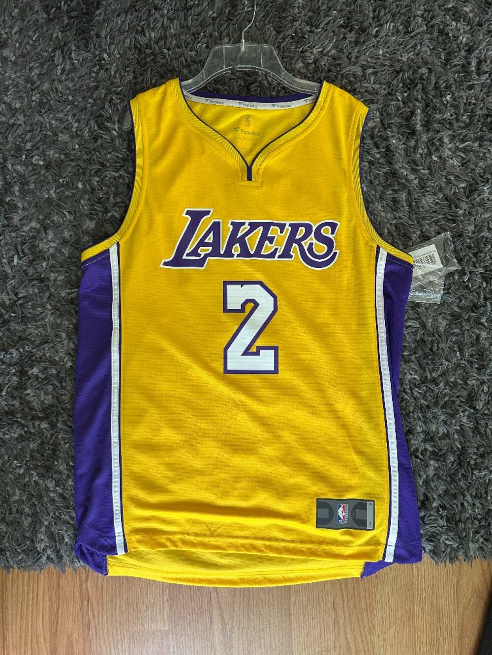 Los Angeles Lakers #2 Lonzo Ball Jersey  Size Medium Yellow Fanatics New